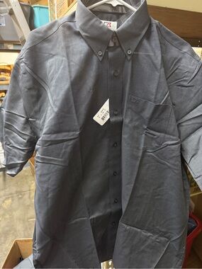 Cutter & Buck Gray Button-Down Short Sleeve Men's XL Shirt- new!